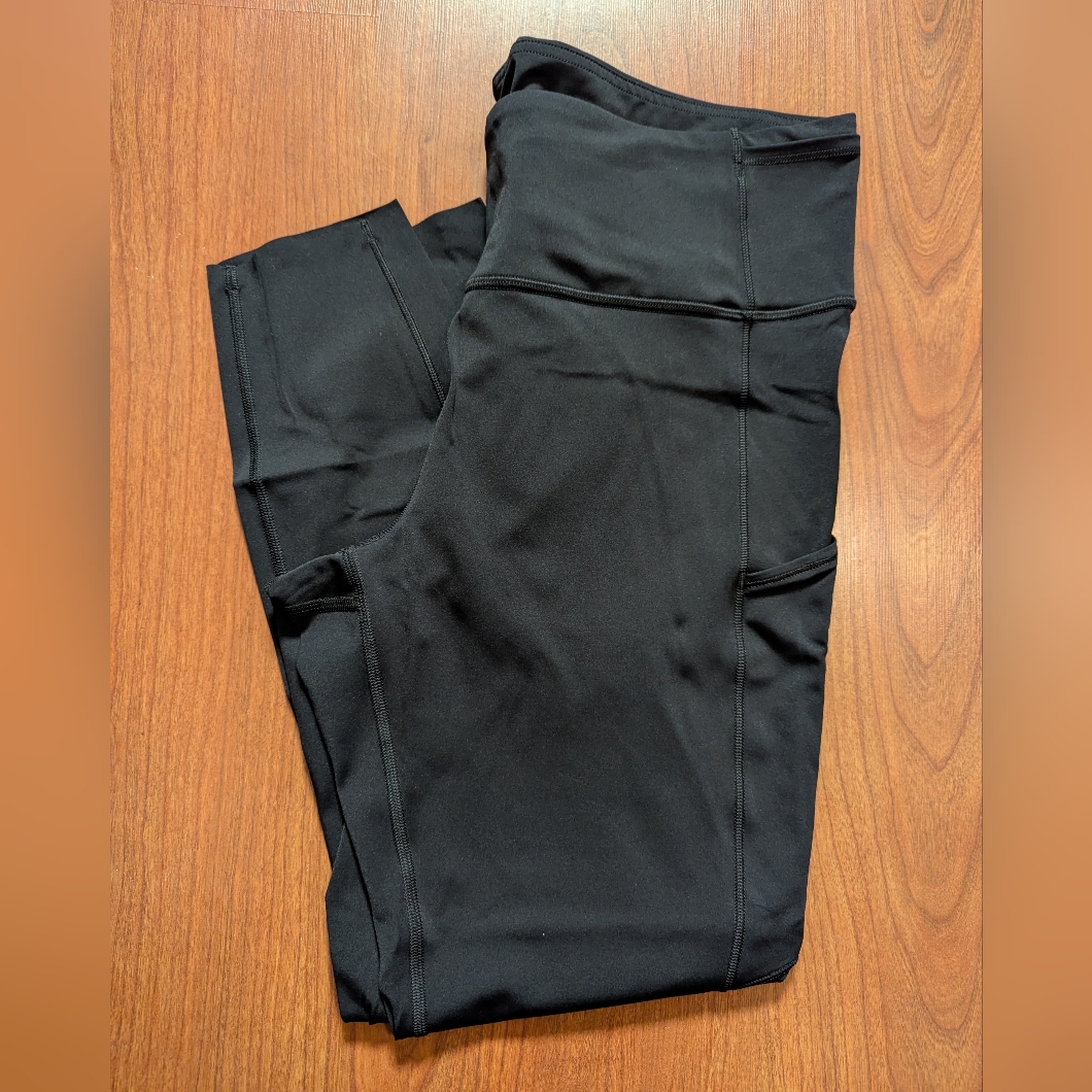 Lululemon Fast And Free High Rise Crop 23" Size 12 Black W5bxqs